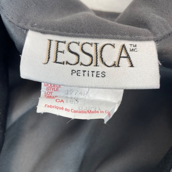 Jessica Petites Collared Blazer Jacket Black Grey Women’s Size 10P - Picture 5 of 14